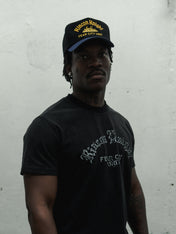 Knight Cap Side – Gold Embroidery Rincon Fear City Black Navy Brim