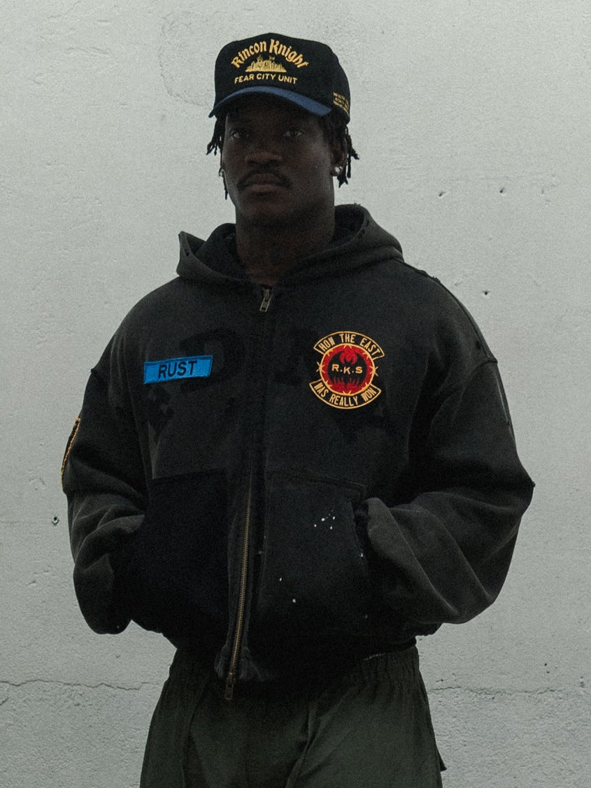 Knight Hoodie Detail – Fear City Unit FDNY Ghost Mark Front