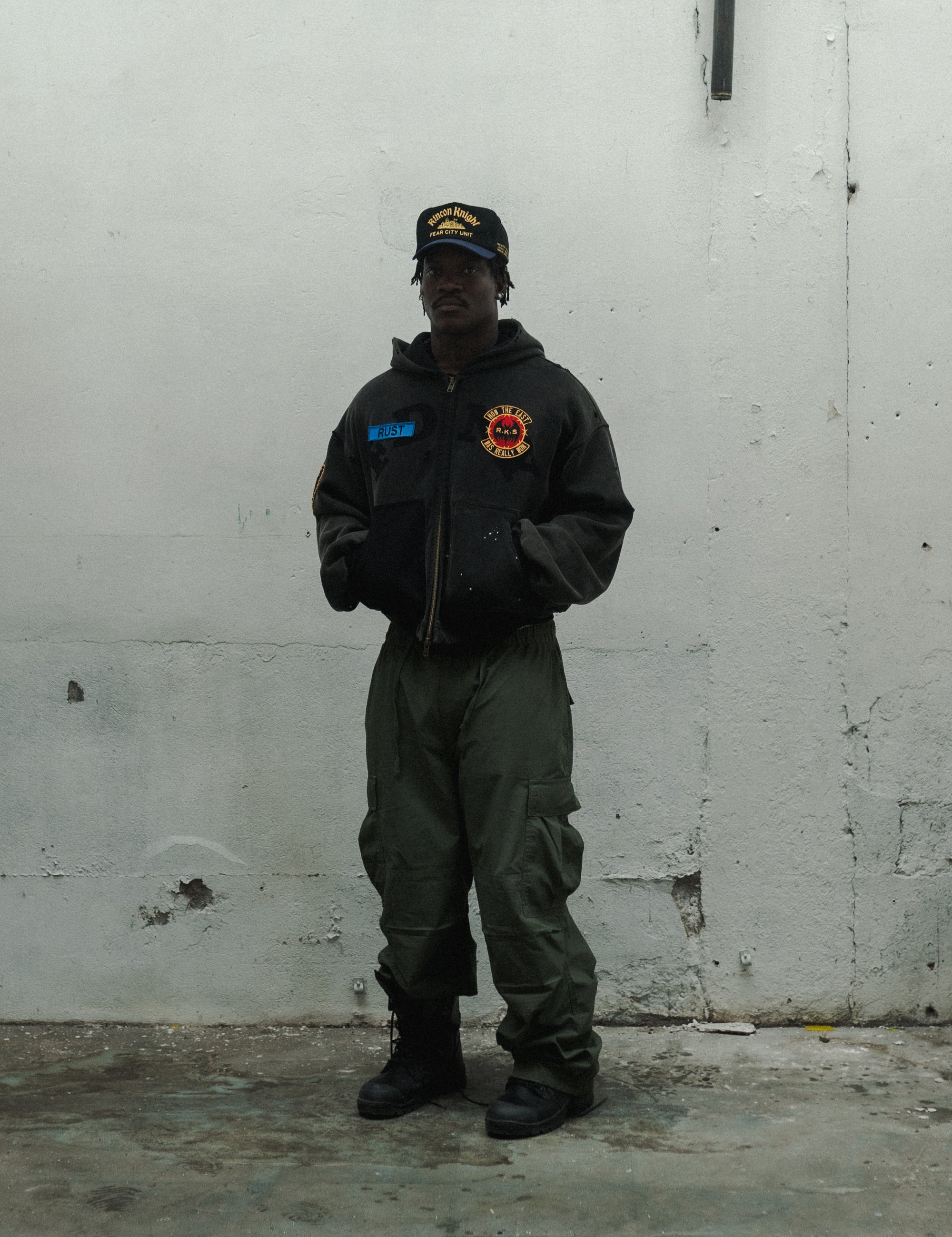 Knight Hoodie Detail – Fear City Unit FDNY Ghost Mark Front