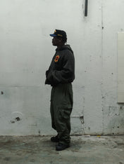 Knight Hoodie Close-Up – Paint Distress Repaired Pocket
