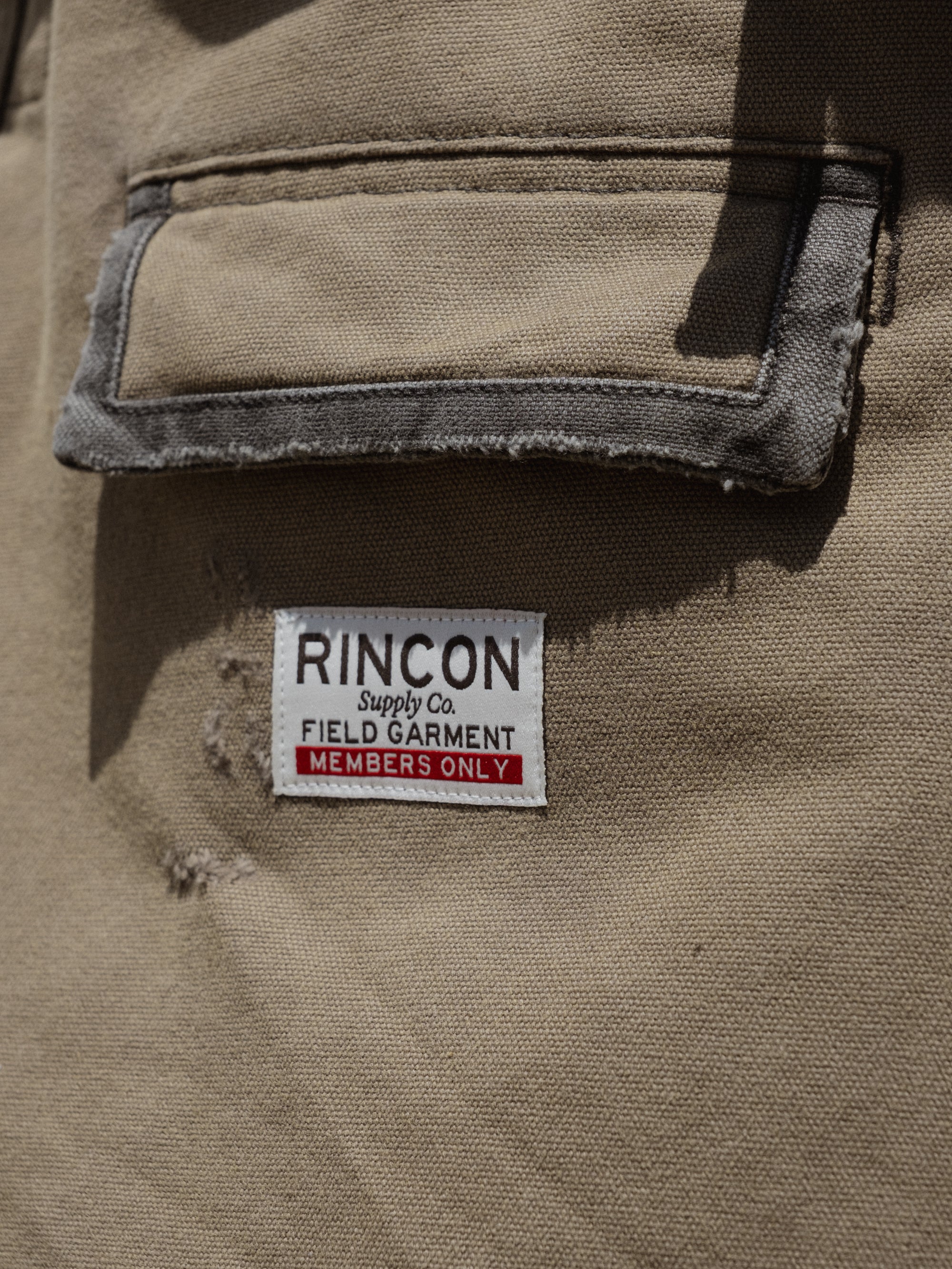 Ranger Canvas Shorts - darker khaki pocket border contrast - Rincon vintage streetwear